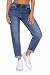 Hailys Damen High Waist Mom Jeans Mi44rell Destroyed Jeanshose knöchellang FUR-PO2405007 MBlue XXL