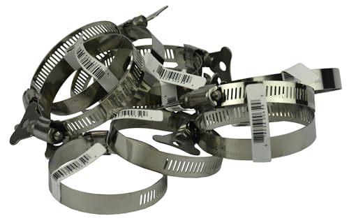 Pro Tie 33103 SAE Size 32 Range 1-9/16-Inch-2-1/2-Inch SS Turn Key All Stainless Hose Clamp, 10-Pack