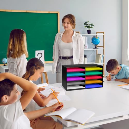 Fuutreo 2 Pcs Construction Paper Storage, 10 Slots, Black by Fuutreo - Used condition - Image 7