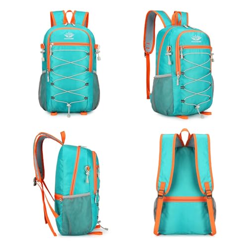 CINGHI LUSSO Sac à dos de voyage 25l hommes et femmes sac à dos pliable voyage Camping randonnée extérieur sac à dos petit imperméable ultra léger (Noir) – vue 4