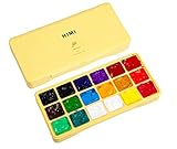 HIMI Gouache Paint Set Jelly Cup 18 Vibrant Colors Non Toxic Paints with Portable Case Palette for...