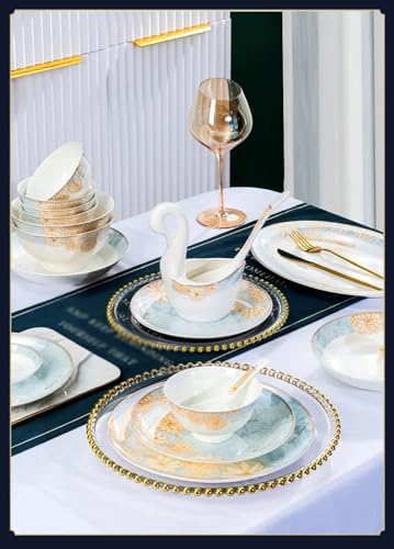 Set di piatti piani in ceramica, 16 pezzi, di alta qualità, per dessert, riso, insalata e pasta, eleganti piatti da cucina
