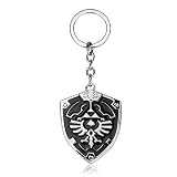DeltaHalo | Link Shield Keychain Legend of Zelda Keyring |'Thin-Tin' Super Light Weight Metal Keychain (Silver)