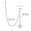 TREEWETO Men's Albert Chain Pocket Watch Curb Link Key Chain 2 Hooks with Antique Silver Life Tree Pendant Design Charm Fob T Bar #2