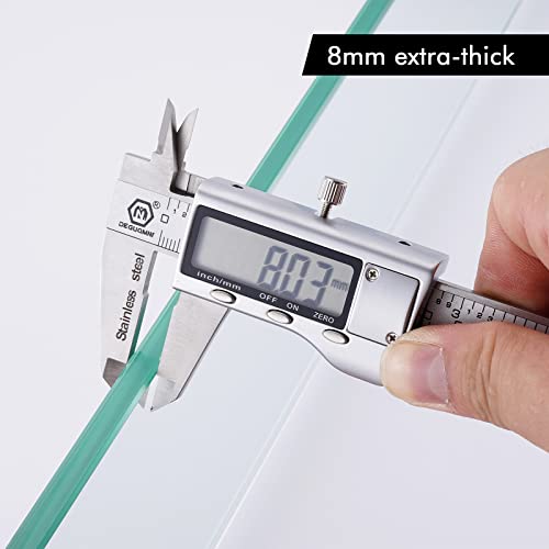 Kes Bathroom Glass Shelf With 8 Mm-Thick Tempered Glass And Sus 304 Stainless Steel Matte Black Brackets 20-Inch Rectangular Rustproof Storage Organizer Wall Mount, A2021-Bk #TOP4