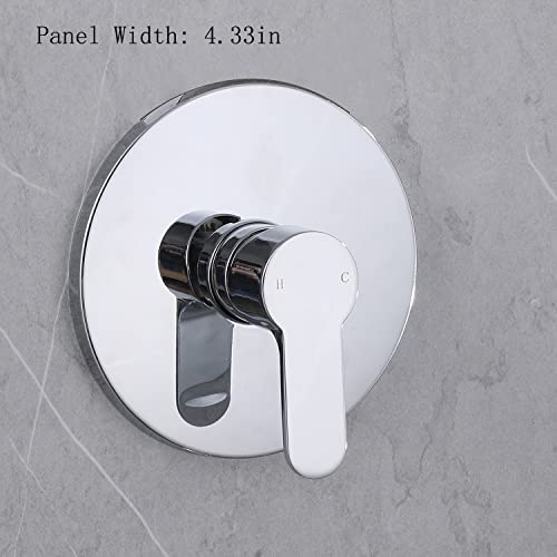 Bangpu Chrome Shower Mixer Valves Wall Mount Brass Faucet Shower Mixer Fixtures, Single Handle Copper Valve, Only Body Rough-In Valve And Trim Kit #TOP5