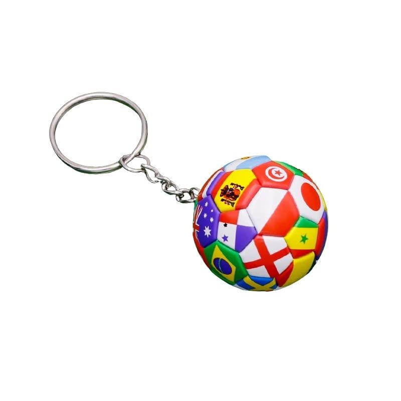La'eebワールドカップ 2022 マスコット キーホルダ フェイクレザー サッカー カタールW杯ファン記念人形 子供向けギフト ワールドカップお土産、可愛いプレゼント ファンへ (ボール直径3.8cm)