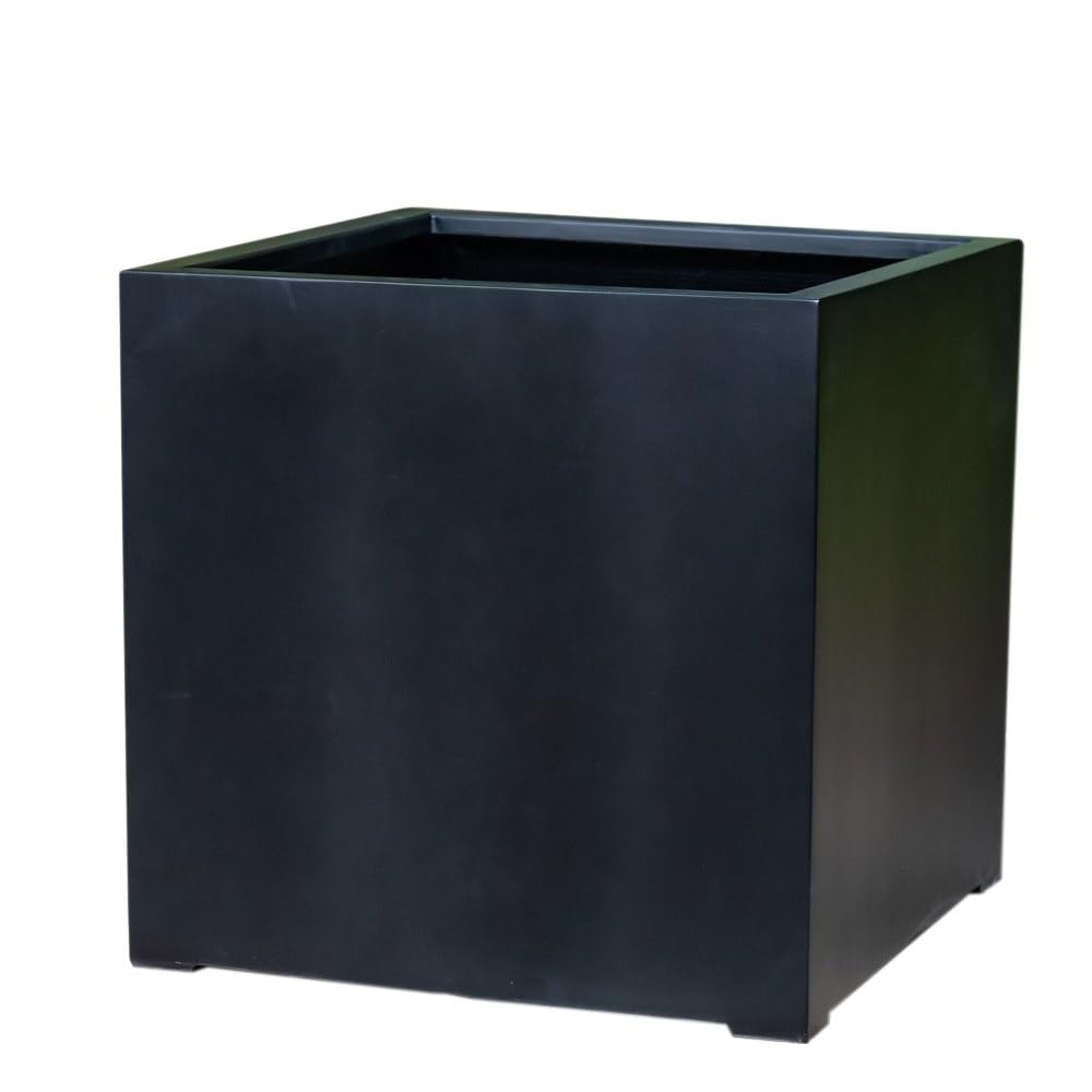 Primrose Large Black Stone Composite Cube Outdoor Garden Planter 78Cm from B&Q
