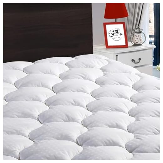 LEISURE TOWN Queen Mattress Pad Cover Cooling Mattress Topper Cotton Top Pillow Top with Snow Down Alternative Fill (8-21 Inch Fitted Deep Pocket)