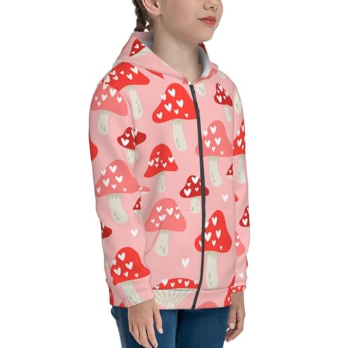 Cute Mushroom1 Kid Hoodies Boys Zip Up Sweatshirts Girls Pullover with Pocket4