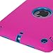 E LV Hybrid Armor Protection Defender Case Cover for iPad Mini / iPad Mini 2 / iPad Mini 3 with 1 Stylus and 1 Cleaning Cloth - [HOT PINK/TURQUOISE]