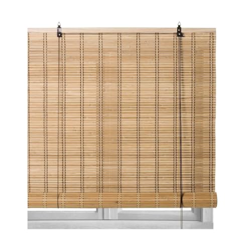 Estor Enrollable de Bambú, Persiana para Puertas o Ventanas, Exterior e Interior para Protección Solar y Privacidad, Natural - Longitud 160 x Profundidad 2,50 x Altura 250 cm