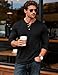 MAGCOMSEN Men's Henley Long Sleeve Shirt Moisture Wicking Polyester Shirts Lightweight T-Shirts Casual Basic Tees Black