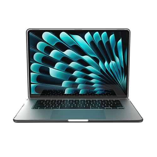 Speck Smartshell Case for MacBook Air 15 Inch (2023) - Scratch Protection, Slim MacBook Case, Slide Prevention - Obsidian/Sweater Grey by Speck - Image 5
