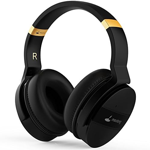 Meidong E8A (New Version) Bluetooth Headphones Over Ear, Acitve Noise Cancelling Headphones Wireless Headsets with Mic Hi-Fi Stereo Deep Bass Protein Earmuffs 20H Playtime (Free Carrying Hard Case)
