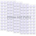 vgggrd 100 Pairs Self-Adhesive Hook and Loop Dots 20 mm, Self Adhesive Sticky Hook and Loop Fastener for Crafts on Paper, Plastic, Glass, Leather, Metal (White)