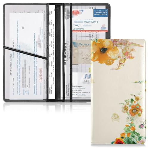 Organizador de auto cuero floral miniatura 6