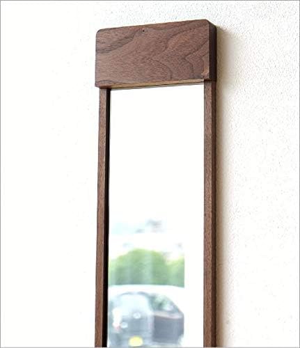鏡 壁掛け ミラー おしゃれ 姿見 ウォールミラー 木製 無垢 ウォールナット ウッド 木枠 ナチュラル リビング 玄関 縦長 日本