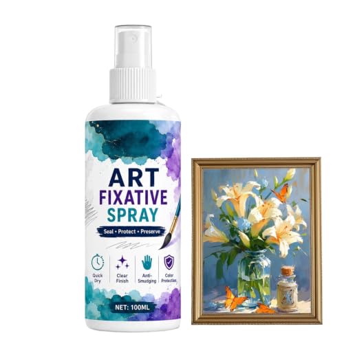 Genérico Fixative Spray | 100ml Smuge-Proof Quick Drying Paint Primer | Pencil Drawings Fixative Spray | Ideal For Painting Crafts Art Wallpaper Acrylics Gouache Charcoal Oils