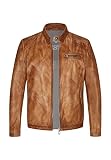 MILESTONE MS-Emilio Herren Lederjacke (as3, numeric, numeric_52, regular, regular, Hell-Cognac, 52)