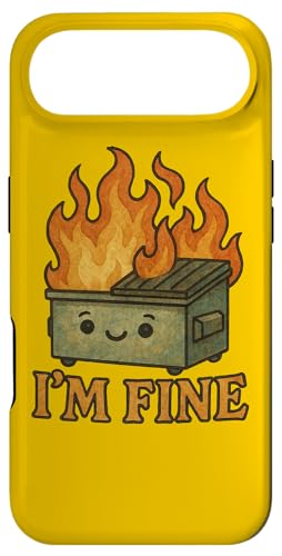 I'm Fine Dumpster Fire A[g[N 킢ݔ t@C[A[g X}zP[X iPhone Air p