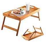 Dajianglx Bed Tray Bamboo Bed Desk for Laptop and Writing Breakfast Trays for Sofa,Bed,Eating,Working Food Tray, Bar Tray, Edible Bed Tray or Any Food Tray-Suitable ，with Foldable Legs & Handles