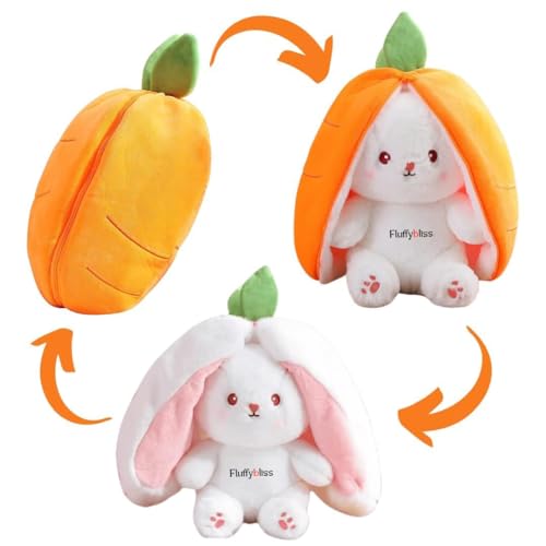 Image of Reversible Soft Toys for Kids, Stuffed Animal Plush Toys for Boys & Girls - Plushie Toy (Carrot Bunny 30cm)
