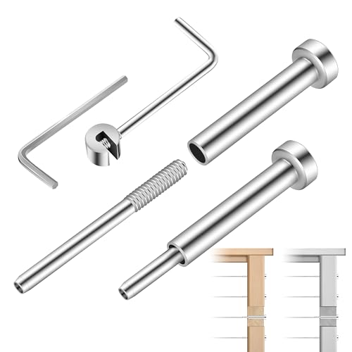 20 Pack Invisible Cable Railing Kit 1/8" Cable Railing Tensioner Invisible Receiver and Swage Stud End for Cable Railing Hardware, T316 Swage Tensioner and Terminal Hidden for 4x4 2x2 Wood/Metal Post