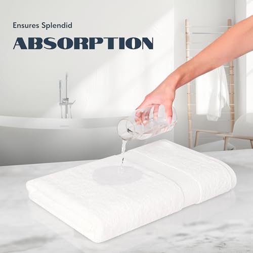 image for White Classic Luxury Bath Towels Set of 4 Large - 700 GSM Turkish Cott