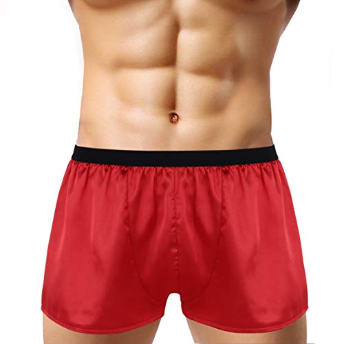 XUNZOO Men Silky Satin Boxer Trunks Underwear Loungewear PJs Bottom Lingerie Sleepwear Underpants3