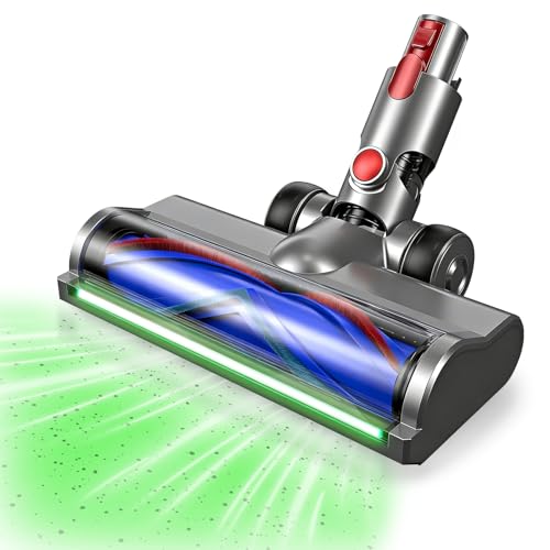 Cepillo Motorizado para Dyson V7 V8 V10 V11 V15, Cabezal de Cepillo Intercambiable con Tira de LED con Detección de Polvo, Cabezal de Cepillo de Limpieza Turbo para Parqué, Suelos