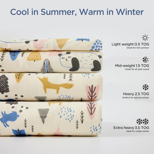 Image of Duomiaomiao 3.5 TOG Baby Sleep Sack 100% Cotton Winter Long Sleeve Baby Wearable Blanket, Super Warm Quilted Comfy Toddler Sleeping Bag