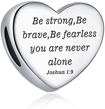 Joshua Heart Charms for Women Bracelets Necklaces,925 Sterling Silver Pendants Beads Jewelry Gift for Women Girls Boys Men at Christmas,Mother's Day,Birthday,Graduation Ceremony.