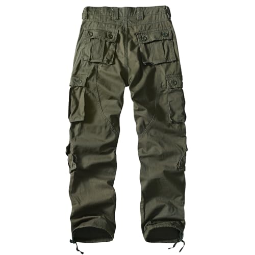 Men's Classic Casual Pants Heavy Cotton Cargo Work Trousers Military Army Combat Hiking Pant Multi Pockets2