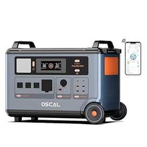 OSCAL 6000W Tragbare Powerstation, 3600Wh LiFePO₄-Akku, 210V~240V AC Ausgang, 2200W Schnelles Stromspeicherladen, Solargenerator für Notstromversorgung