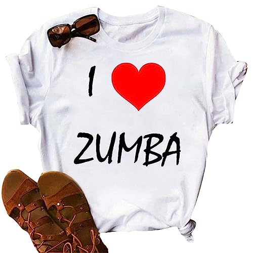 keephen Donne Samba cha-cha Danza T-Shirt Atletico Top Grafico Maniche Corte Girocollo T-Shirt Danza Allenamento Top Casual Pullover Tees