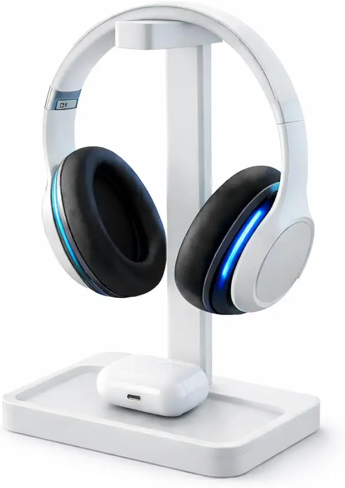 Suporte para headset e Fone De Ouvido Gamer. (Branco)