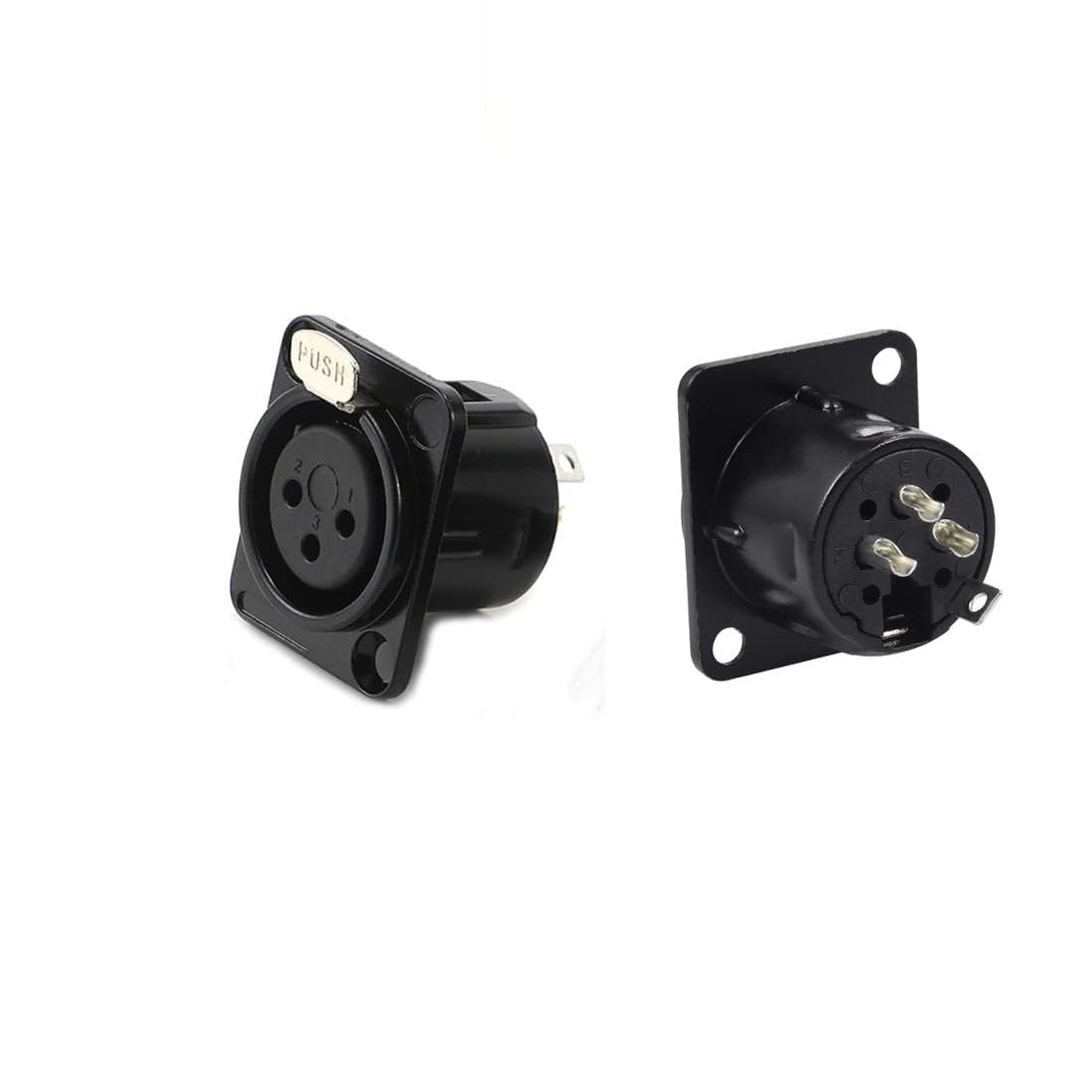 XLR Female Jack 3 Pin Panel Mount Jacks, XLR Female Socket Connectors| 2 Pieces| Piano Black.-image-18