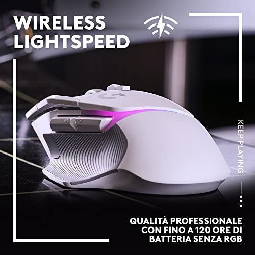 G502 X PLUS Mouse Gaming Wireless LIGHTSPEED RGB - Mouse Ottico con Switch Ibridi LIGHTFORCE, LIGHTSYNC RGB, Sensore per Gaming HERO 25K, Compatibile con PC - macOS/Windows - Bianco - Mouse gaming - Immagine 2