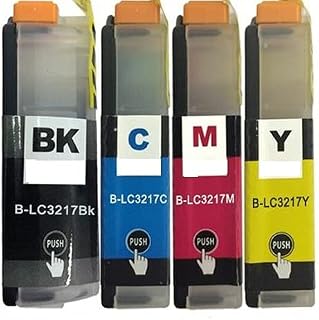 NOW INK. FULL SET LC-3217 INK CARTRIDGES COMPATIBLE WITH BROTHER MFC-J5330DW, J5335DW, J5730DW, J5930DW, J6530DW, J6930DW, J6935DW (Standard LC-3217, Set)