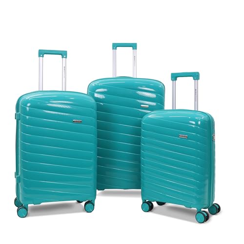 Image of Sarjah Polypropylene Suitcase Trolley Bag Set of 3 | TSA-Type Lock | TSA-Type Lock, 360 Dual Spinner Wheels, Aviation-Grade Telescopic Handle, Matte-Gloss Finish