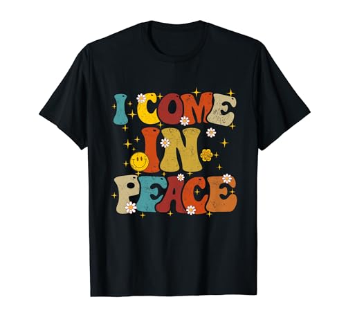 I Come in Peace Groovy Cute Funny Matching Parejas Camiseta
