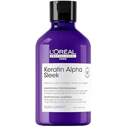 L'Or al Professionnel Keratin Alpha Sleek Shampoo for Long-Lasting Smoothness Frizz and Volume Control More Moisture and Shine 300 ml