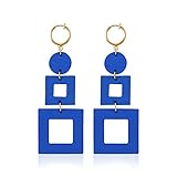 KINIVA Lightweight Clip On Earrings for Women Girls, Leather Clip on Dangle Drop Earrings with Clin