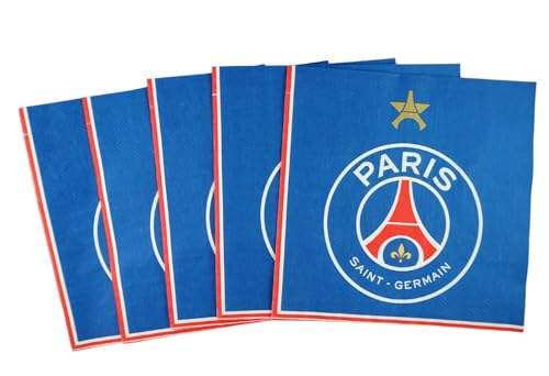 20 x serviette jetable PSG - Collection officielle PARIS SAINT GERMAIN - 33 cm