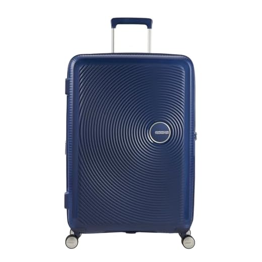 American Tourister Soundbox - Spinner L Erweiterbar Koffer, 77 cm, 97/110 L, Blau (Midnight Navy)