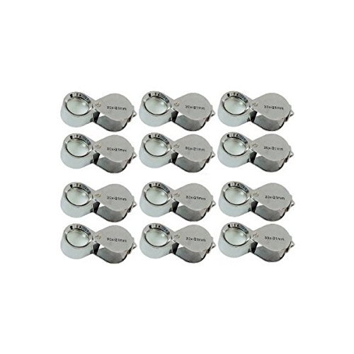 Wholesale 1 (one) Dozen 30x Folding Eye Loupes Jeweler Gemstone MagnifiersL8