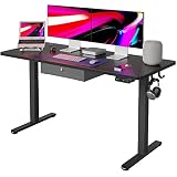 FEZIBO 55 x 24 Inches Standing Desk with Drawer, Adjustable Height Electric Stand up Desk, Sit Stand
