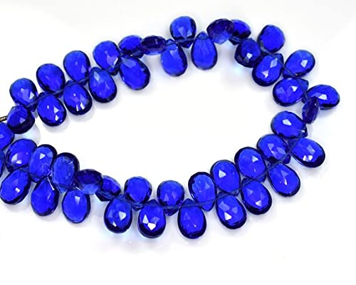 Perles de cyanite bleue en briolette poire facettée 7x10mm pour bijoux DIY
