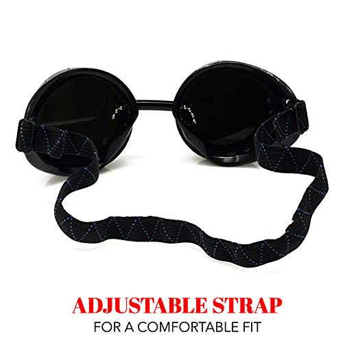Steampunk Victorian Goggles Rave Glasses, Sleek And Stylish Industrial, Midnight Black Lenses #TOP1